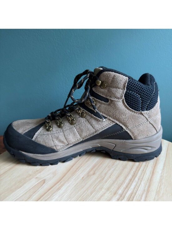 Eddie Bauer Mens Hiking Boots Size 9 Tacama Suede Tan Black Memory Foam